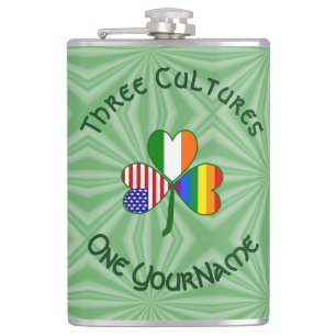 Cantil Gay Pride Irlanda EUA Bandeira Trevo Personalizada