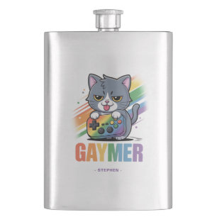 Cantil Gaymer - Gato de Jogos Arco-Íris com Console LGB