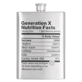 Cantil Generation X | Fun Nutrition Facts Sarcasm Neglect