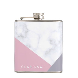 Cantil geométrico roxo de mármore branco elegante do ro