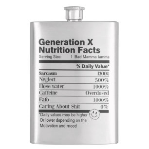 Cantil Geração X Fatos de Nutrição Sarcasmo Negligência