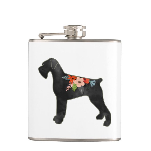 Cantil Giant Schnauzer Dog NC Boho Floral Silhouette (Frente)