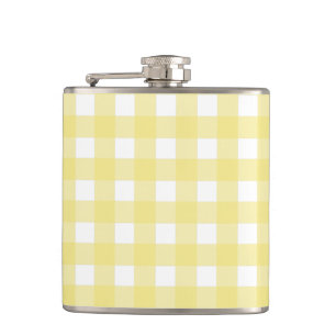 Cantil Gingham amarelo pálido e branco