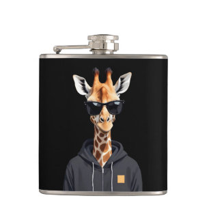 Cantil Giraffe Vestindo Hoodie Engraçado Caráter Legal