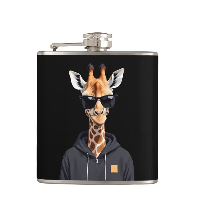 Cantil Giraffe Vestindo Hoodie Engraçado Caráter Legal (Frente)