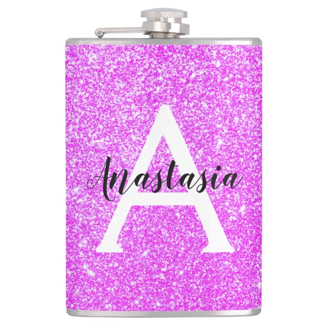 Cantil Girly Glam Purple Glitter Sparkles Nome do Monogra (Frente)