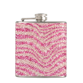 Cantil Girly Pink Blush Glitter Zebra Pattern            