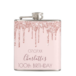 Cantil Glitter ouro de rosa 100ª festa de aniversário pia