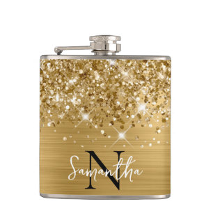 Cantil Glittery Gold Glam Monogramado