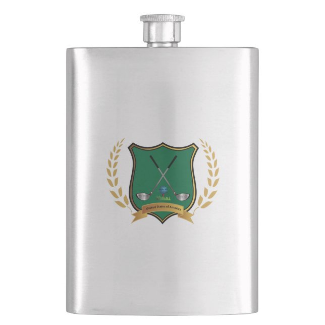 Cantil GOLF Crest com Laurel Wreath e Clubs (Frente)