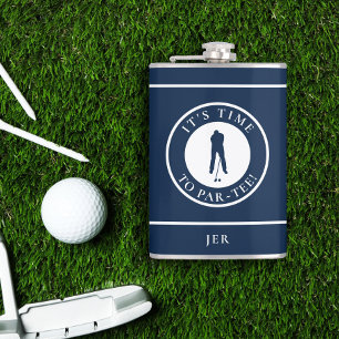 Cantil Golf Par-Tee Golfer Divertido Monograma Preto Para