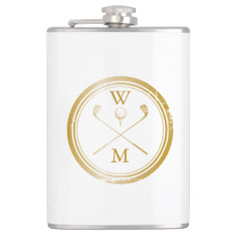 Cantil Golfe de Monograma Dourado Personalizado