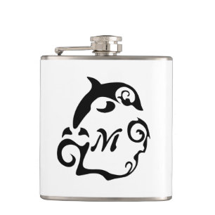 Cantil Golfinho de silhueta numa onda no mar Negro