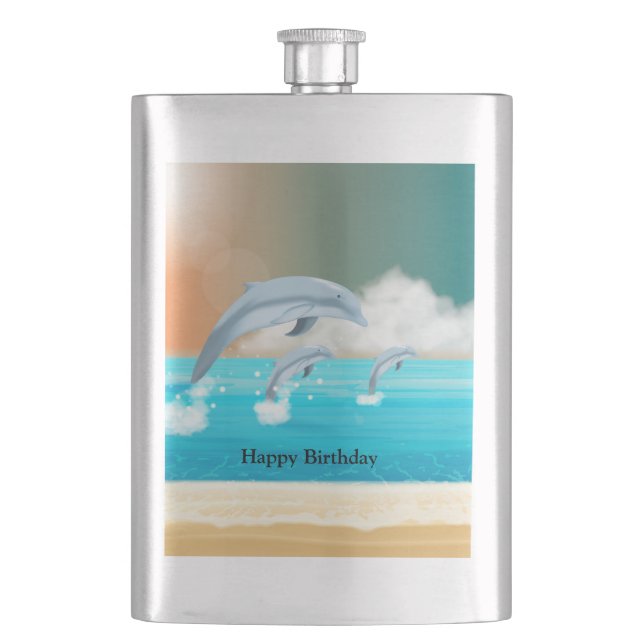 Cantil golfinhos respirando no oceano (Frente)