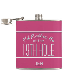 Cantil Golfista Engraçada 19º Buraco Monograma Rosa Femin