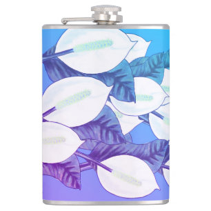 Cantil Gráfico de Lily de Paz Branca Pálida Roxo Azul