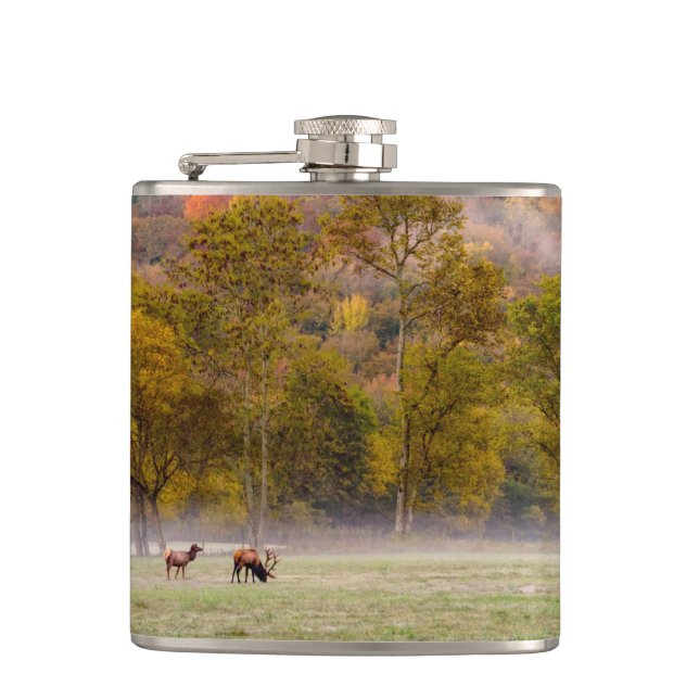 Cantil Grazing Elk Casal Flask (Frente)