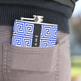 Cantil Grego Meander Key Blue, Seu Nome, Personalize