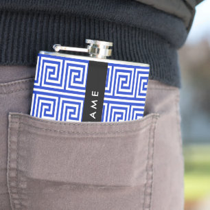 Cantil Grego Meander Key Blue, Seu Nome, Personalize