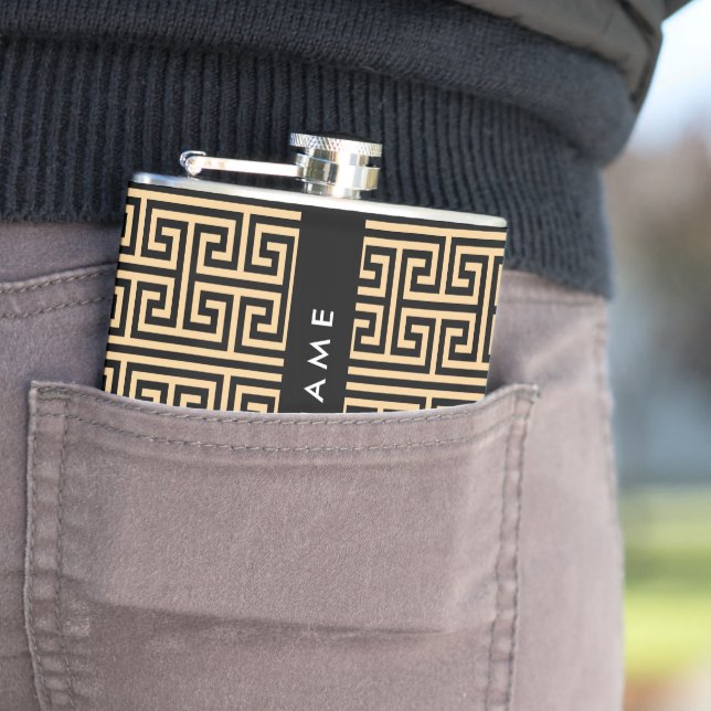 Cantil Grego Meander Key H Brown, Seu Nome Personalizar (In Situ)