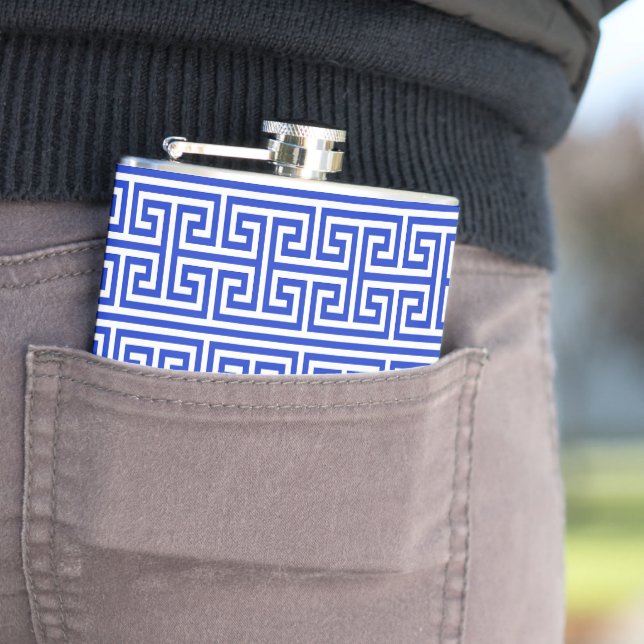 Cantil Grego Meander Key Square H Patterno Blue (In Situ)