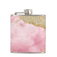 Grelha Rosa Girassol com Glitter Dourado