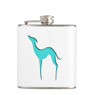 Cantil Greyhound Whippet dog turquoise elegante silhueta