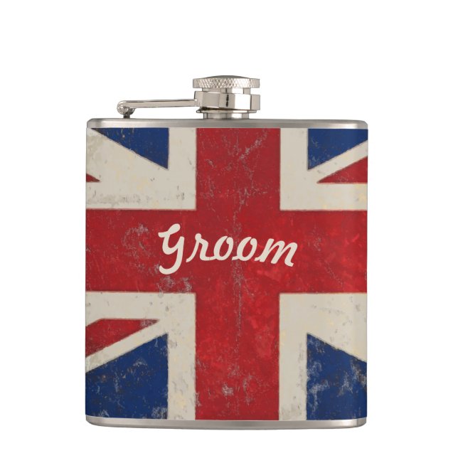 Cantil Groom Flask UK Vintage Flag (Frente)