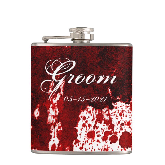 Cantil Groom Whiskey Flask Splatter Vampiro Gótico (Frente)
