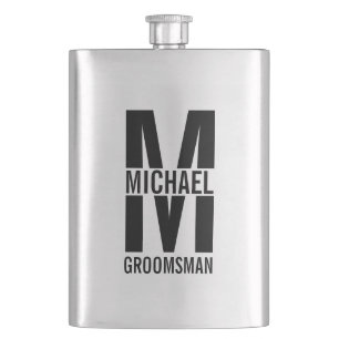 Cantil Groomsmen Monograma e Nome Personalizados Modernos