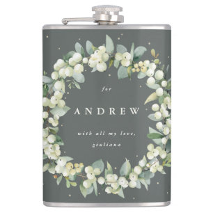 Cantil Guirlanda de Snowberry e Eucalipto Casamento Perso