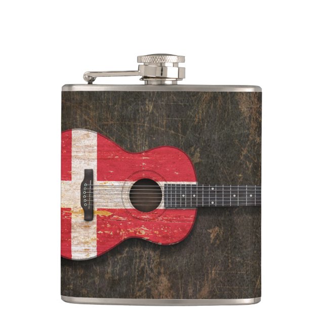 Cantil Guitarra acústica riscada e vestida da bandeira (Frente)