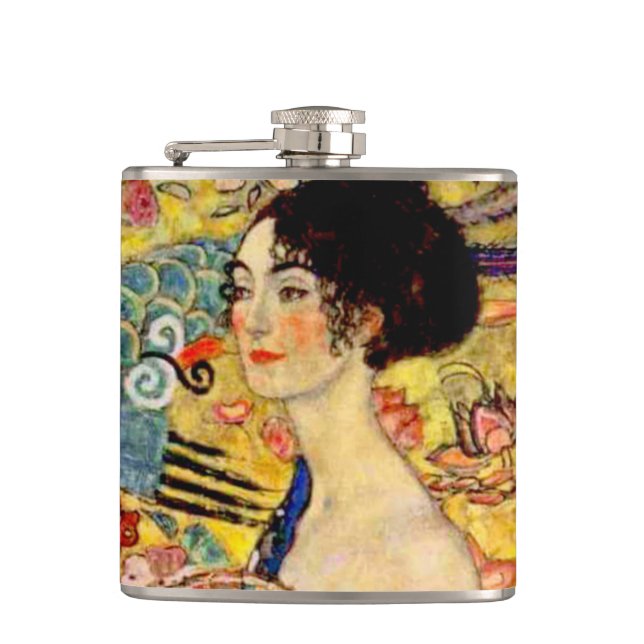 Cantil Gustav Klimt Lady com ventilador (Frente)