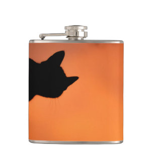 Cantil Halloween Black Cat Orange Background Personalizar