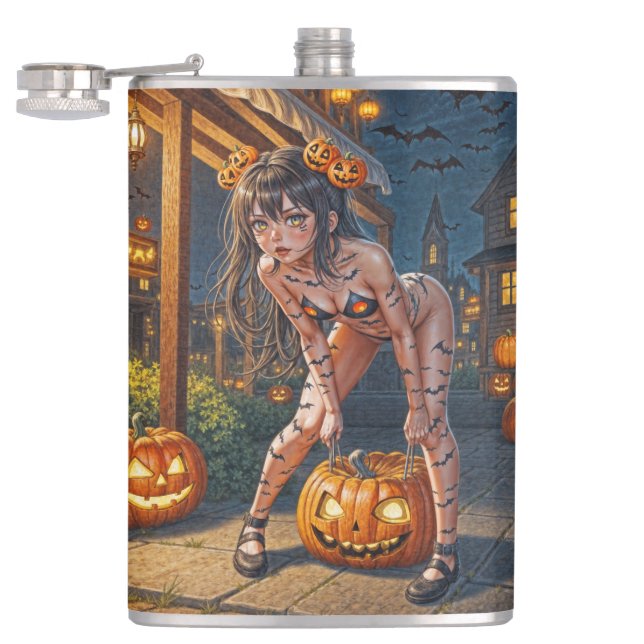 Cantil Halloween Monster Jack-o-Lanterna e Bat Vixen Girl (Aberto)