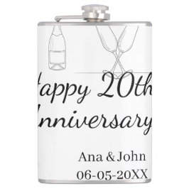 Cantil Happy 20th anniversary champagne bottle glass name