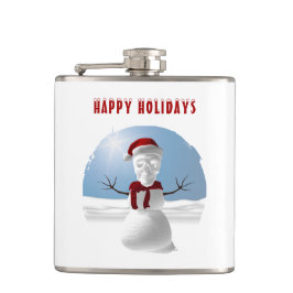 Cantil Happy Holidays. Funny skull-head snowman