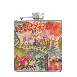 Cantil Hawaii Hula Viagem Flower Vintage