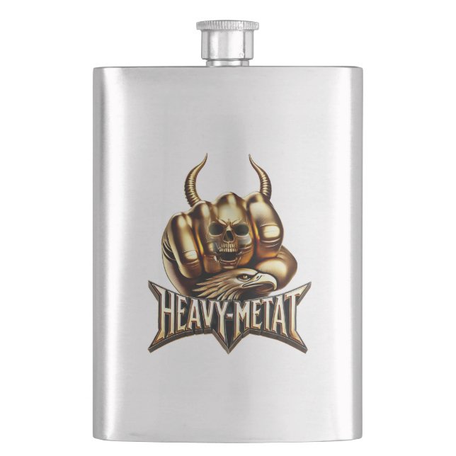 Cantil Heavy Metal Gold Edition - Totenkopf Faust Hörner (Frente)