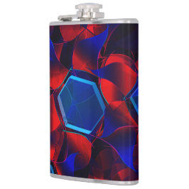 Cantil Hexágono azul misturado com curvas vermelhas sobre