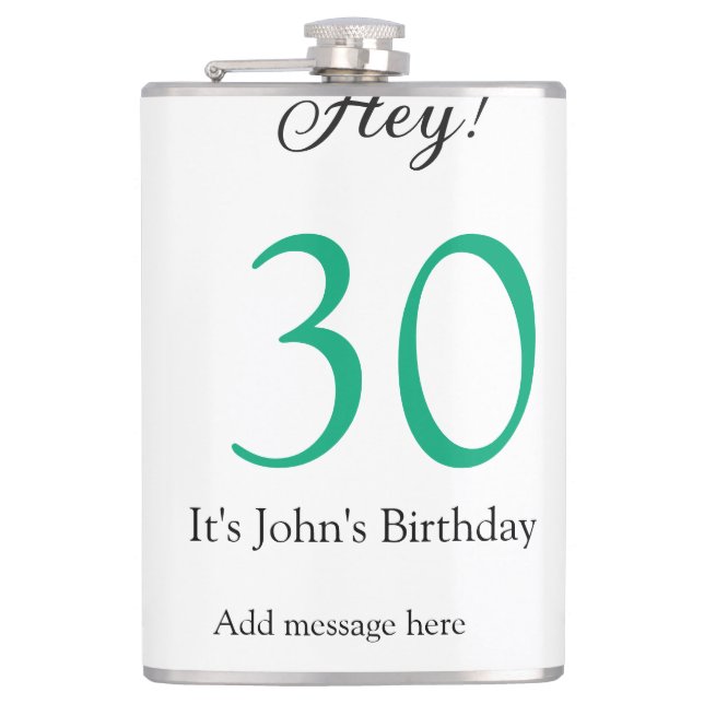 Cantil Hey it's 30th birthday green black bold letter nam (Frente)