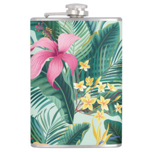 Cantil Hibisco Tropical: Padrão Floral Sem Costura