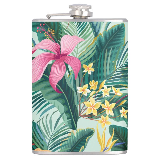 Cantil Hibisco Tropical: Padrão Floral Sem Costura (Frente)