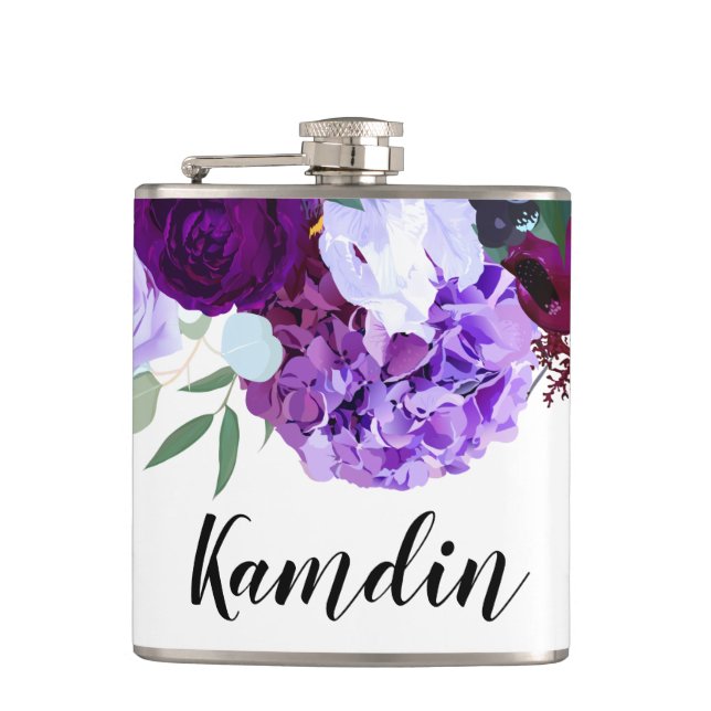 Cantil Hibiscus da Lavanda de Fláscaras Personalizada em  (Frente)