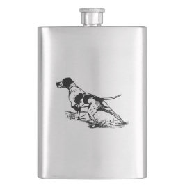 Cantil Hip flask hunting dog / Flachmann mit Jagdhund