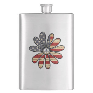 Cantil Hippie Flower Power Sign American Flag