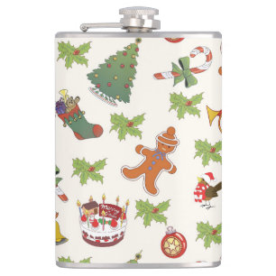 Cantil Holly de Natal, bolo e pão-de-açúcar