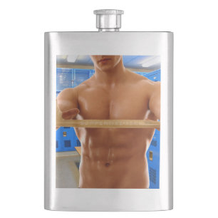 Cantil Homem muscular de SlipperyJoe sem camisa, ginástic