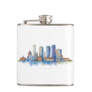 Cantil Horizonte de Boston em Aquarela Moderno Boston M