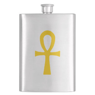 Cantil Humor egípcio antigo dourado da chalaça do símb